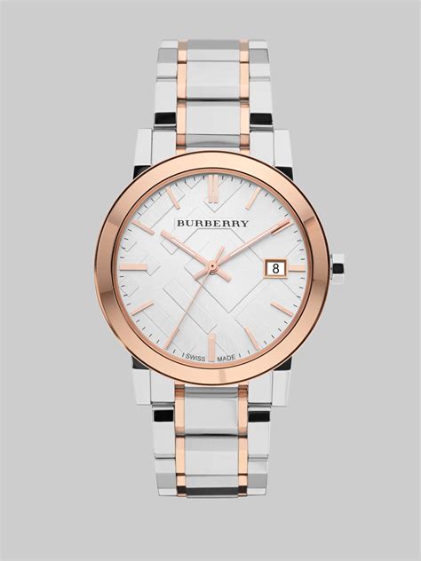 burberry two tone stainless steel watch 38mm|burberry stainless steel chronograph watch.